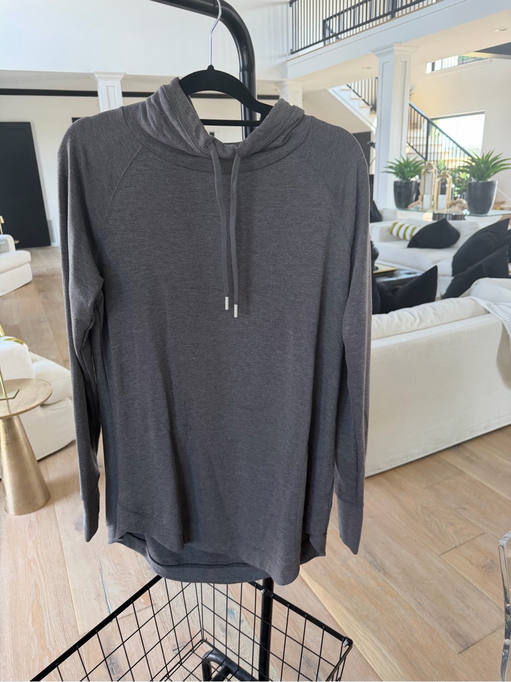 SHEIN Men's Charcoal Gray Crewneck Hoodie Sweater